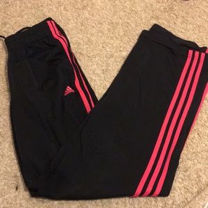 Black and hot pink sweatpants